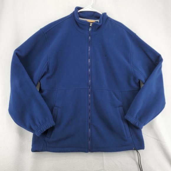 IZOD Jacket Men's Full Zip High Neck Long Sleeve Sweatshirt Fleece Pockets Blue - Picture 3 of 11